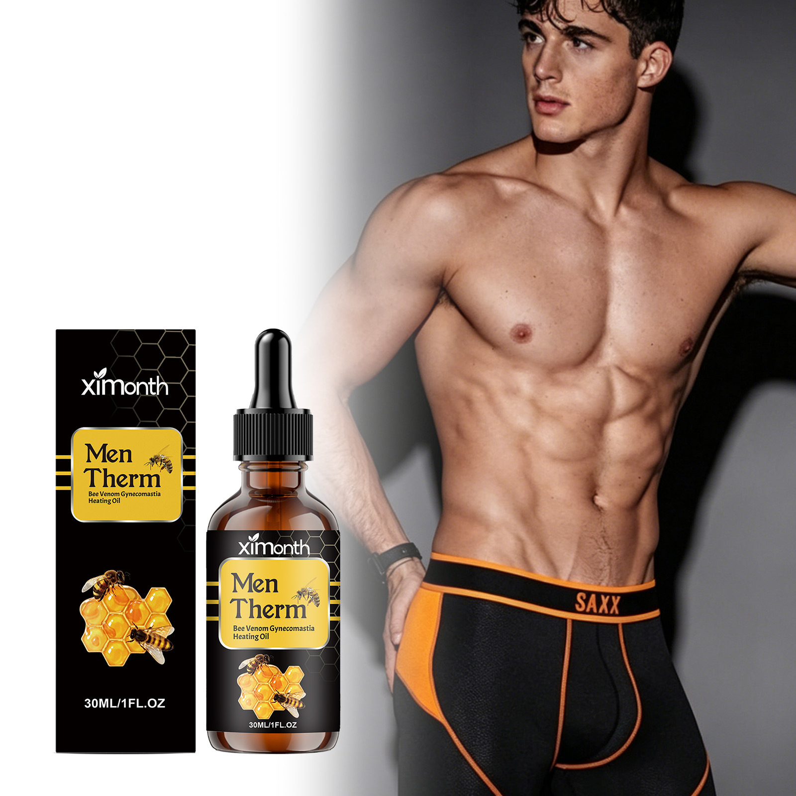 Body Oil - 30ml 남성용 가슴 라인 개선 세럼: