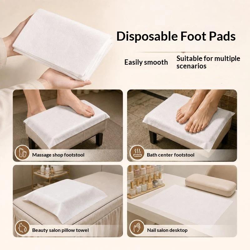 Foot Spa - 100개입 일회용 직물 소재 베개 수건,