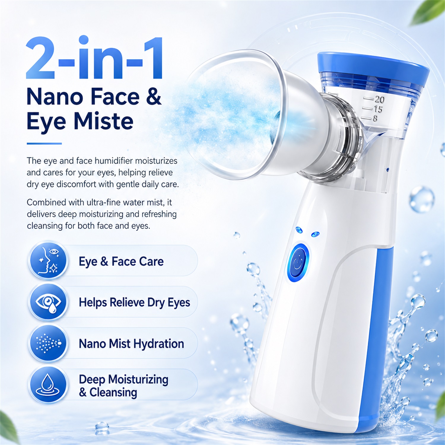 Face Steamer - 휴대용 페이셜 나노 미스터 휴대용 수분